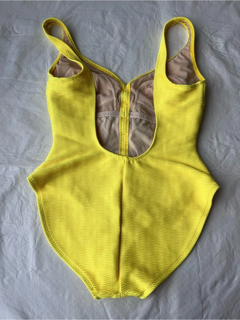 Vintage La Blanca Yellow Ribbed One Piece Swimsuit